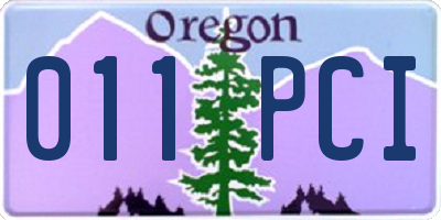 OR license plate 011PCI