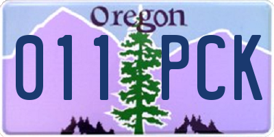 OR license plate 011PCK