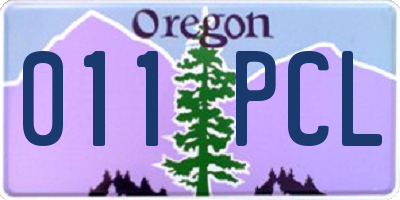 OR license plate 011PCL