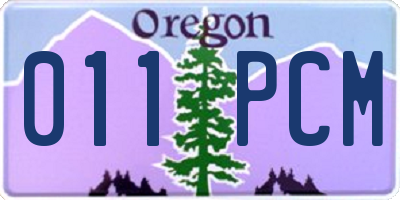 OR license plate 011PCM