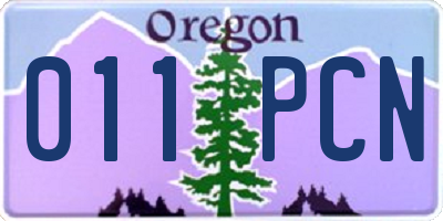 OR license plate 011PCN