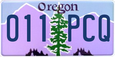 OR license plate 011PCQ