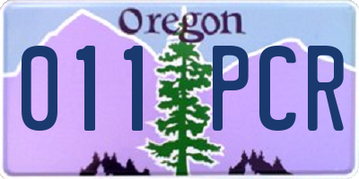 OR license plate 011PCR