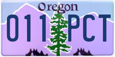 OR license plate 011PCT