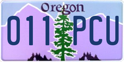 OR license plate 011PCU