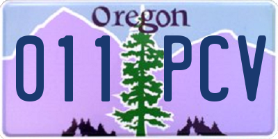 OR license plate 011PCV