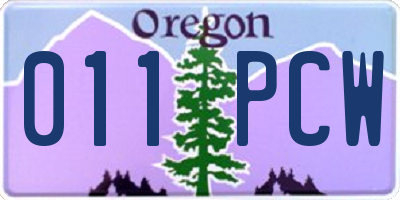 OR license plate 011PCW