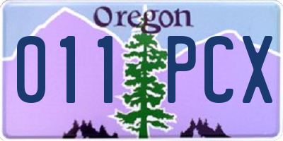 OR license plate 011PCX