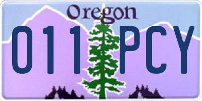 OR license plate 011PCY