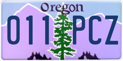 OR license plate 011PCZ