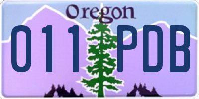 OR license plate 011PDB