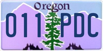 OR license plate 011PDC