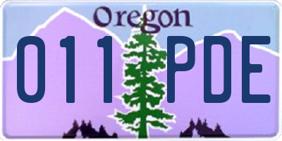 OR license plate 011PDE
