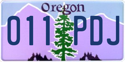 OR license plate 011PDJ