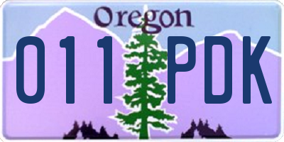 OR license plate 011PDK