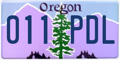 OR license plate 011PDL