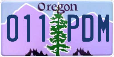 OR license plate 011PDM
