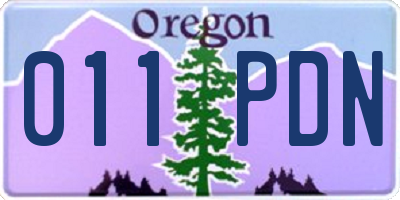 OR license plate 011PDN