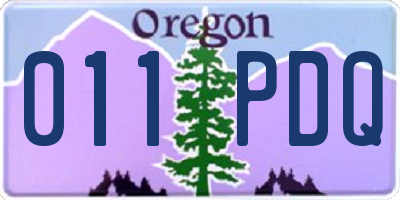 OR license plate 011PDQ