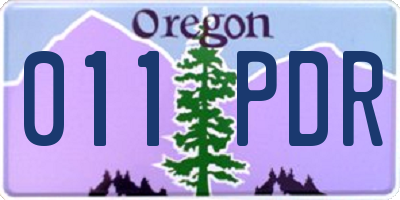 OR license plate 011PDR