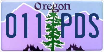 OR license plate 011PDS
