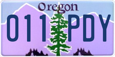OR license plate 011PDY