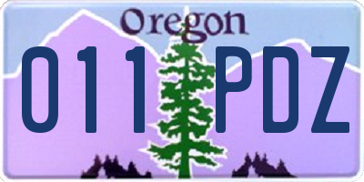 OR license plate 011PDZ
