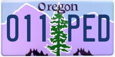 OR license plate 011PED