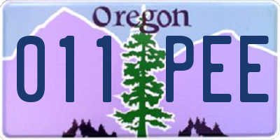 OR license plate 011PEE