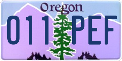 OR license plate 011PEF
