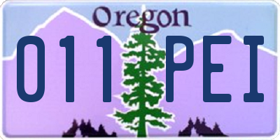 OR license plate 011PEI