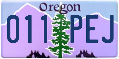 OR license plate 011PEJ