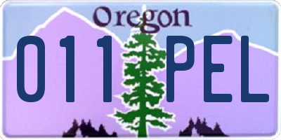 OR license plate 011PEL
