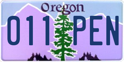OR license plate 011PEN