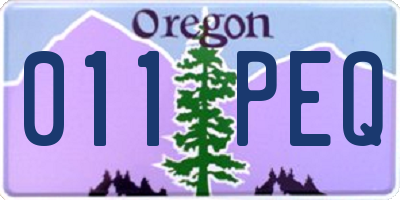 OR license plate 011PEQ