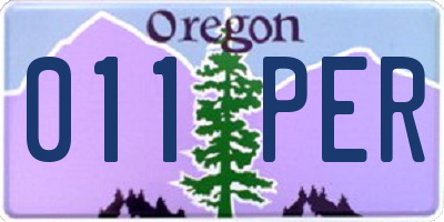 OR license plate 011PER
