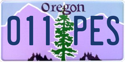 OR license plate 011PES
