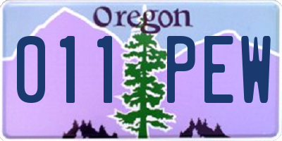 OR license plate 011PEW