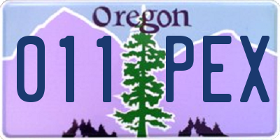OR license plate 011PEX