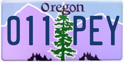 OR license plate 011PEY