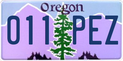 OR license plate 011PEZ