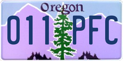 OR license plate 011PFC