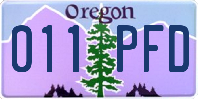 OR license plate 011PFD