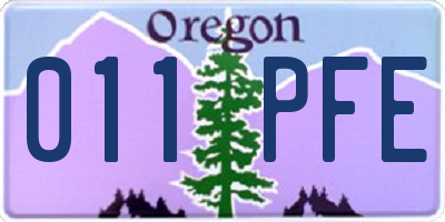 OR license plate 011PFE