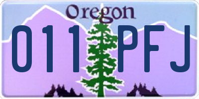 OR license plate 011PFJ