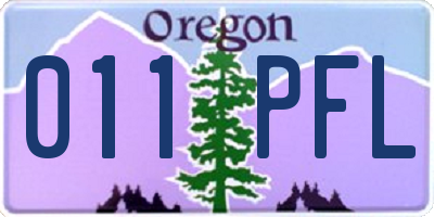 OR license plate 011PFL