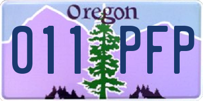 OR license plate 011PFP