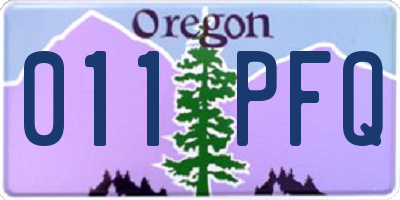 OR license plate 011PFQ