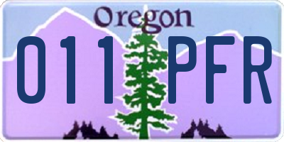 OR license plate 011PFR