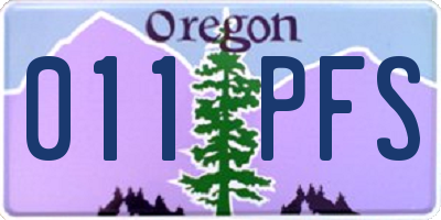 OR license plate 011PFS
